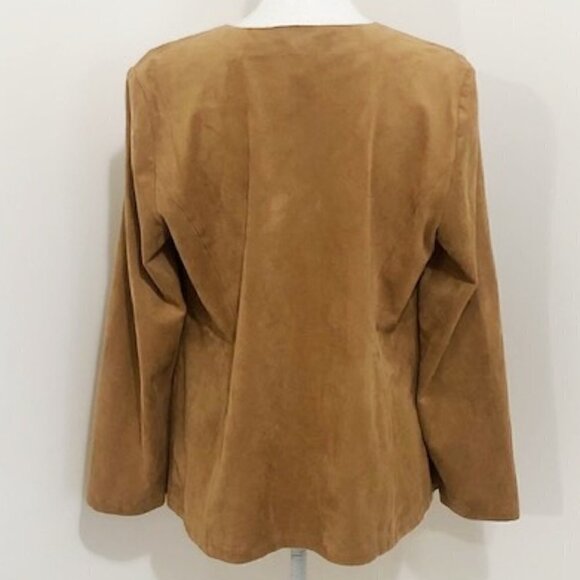Chico's Tan Faux Suede Grommet Detail Jacket - Picture 4 of 6